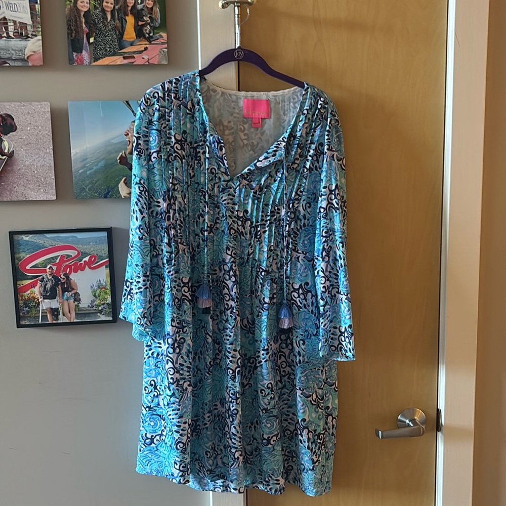 Lily Pulitzer Blue Tassel Dress size medium